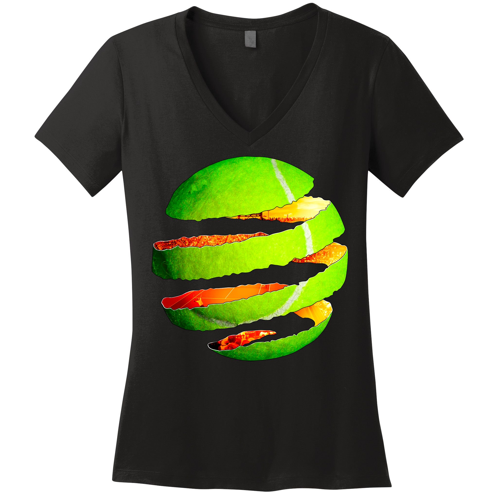 Tennis Ball Tear Women's V-Neck T-Shirt