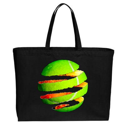 Tennis Ball Tear Cotton Canvas Jumbo Tote