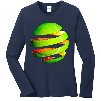 Tennis Ball Tear Ladies Long Sleeve Shirt