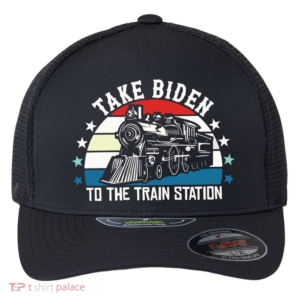 Take Biden To The Train Station Yellowstone Flexfit Unipanel Trucker Cap