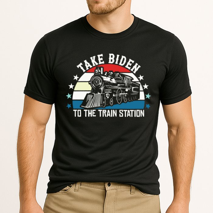 Take Biden To The Train Station Yellowstone Cooling Performance Crew T-Shirt