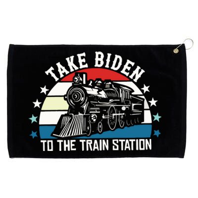 Take Biden To The Train Station Yellowstone Grommeted Golf Towel