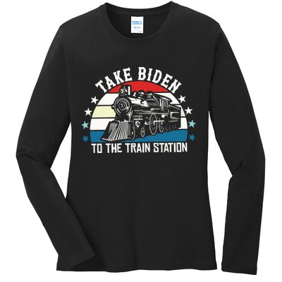 Take Biden To The Train Station Yellowstone Ladies Long Sleeve Shirt