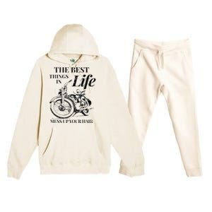 The Best Things In Life Mess Up Your Hair Premium Hooded Sweatsuit Set