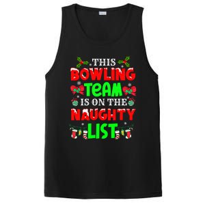 This Bowling Team On Naughty List Cute Christmas Elf Funny Gift PosiCharge Competitor Tank