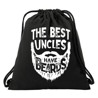 The Best Uncles Have Beards Shirt Funny Uncle Beard Gift Drawstring Bag