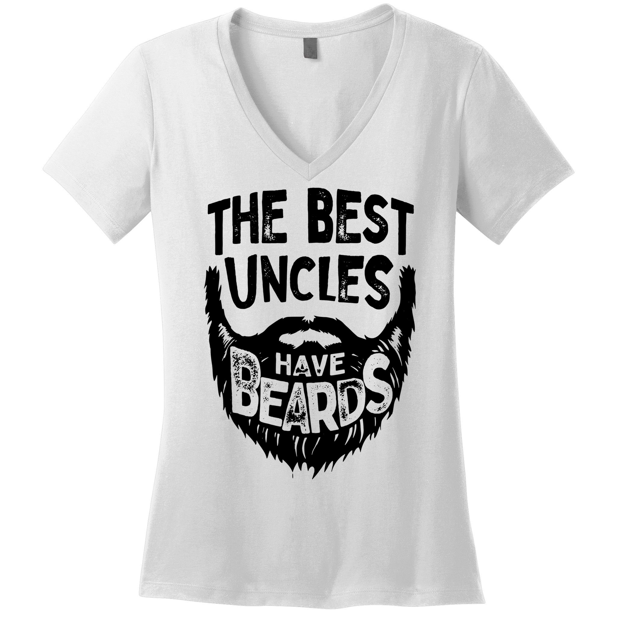 The Best Uncles Have Beards Shirt Funny Uncle Beard Gift Women's V-Neck T-Shirt