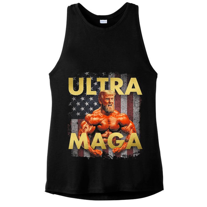 Trump Buff Ultra MAGA Ladies PosiCharge Tri-Blend Wicking Tank