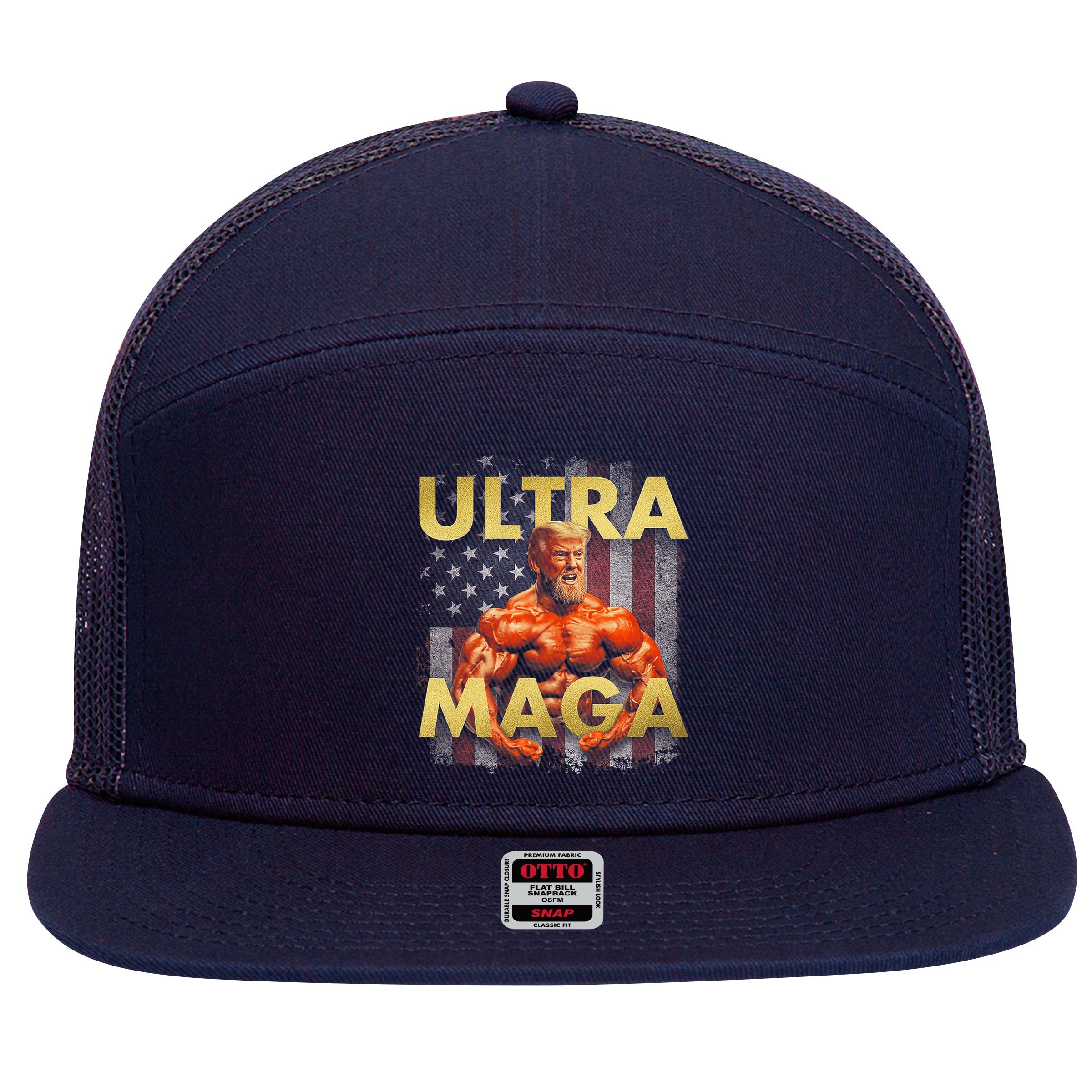 Trump Buff Ultra MAGA 7 Panel Mesh Trucker Snapback Hat