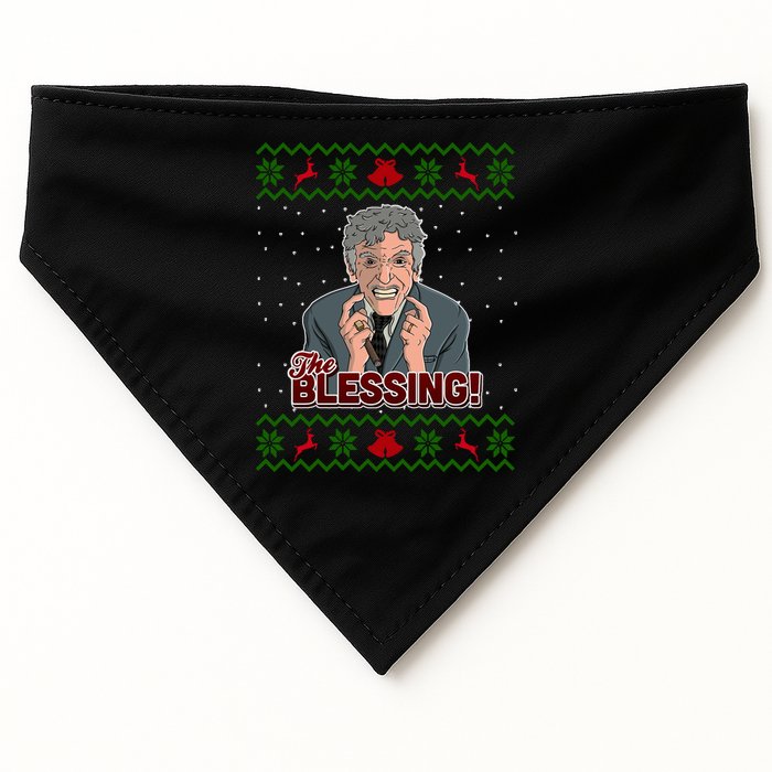 The Blessing Ugly Christmas Sweater Family Christmas USA-Made Doggie Bandana