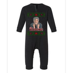 The Blessing Ugly Christmas Sweater Family Christmas Infant Fleece One Piece