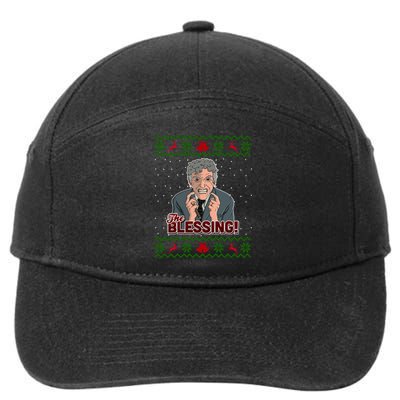 The Blessing Ugly Christmas Sweater Family Christmas 7-Panel Snapback Hat