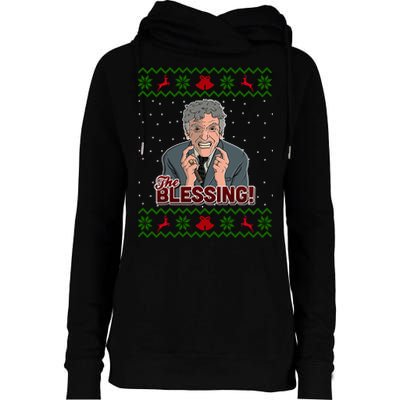 The Blessing Ugly Christmas Sweater Family Christmas Womens Funnel Neck Pullover Hood