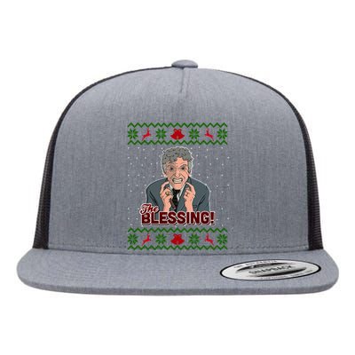 The Blessing Ugly Christmas Sweater Family Christmas Flat Bill Trucker Hat