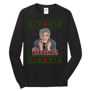 The Blessing Ugly Christmas Sweater Family Christmas Tall Long Sleeve T-Shirt