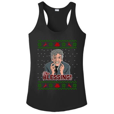 The Blessing Ugly Christmas Sweater Family Christmas Ladies PosiCharge Competitor Racerback Tank