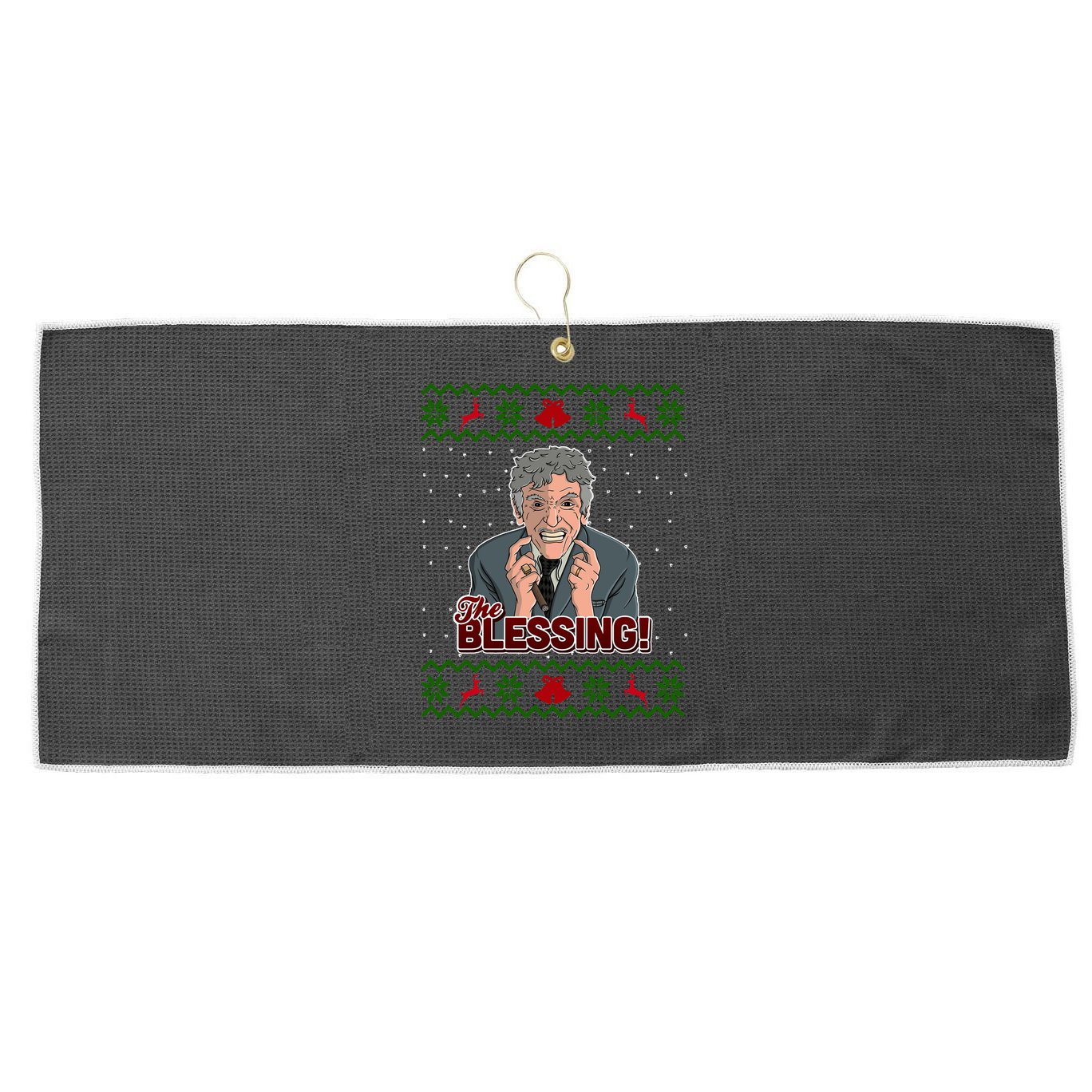 The Blessing Ugly Christmas Sweater Family Christmas Large Microfiber Waffle Golf Towel