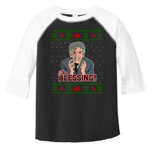 The Blessing Ugly Christmas Sweater Family Christmas Toddler Fine Jersey T-Shirt