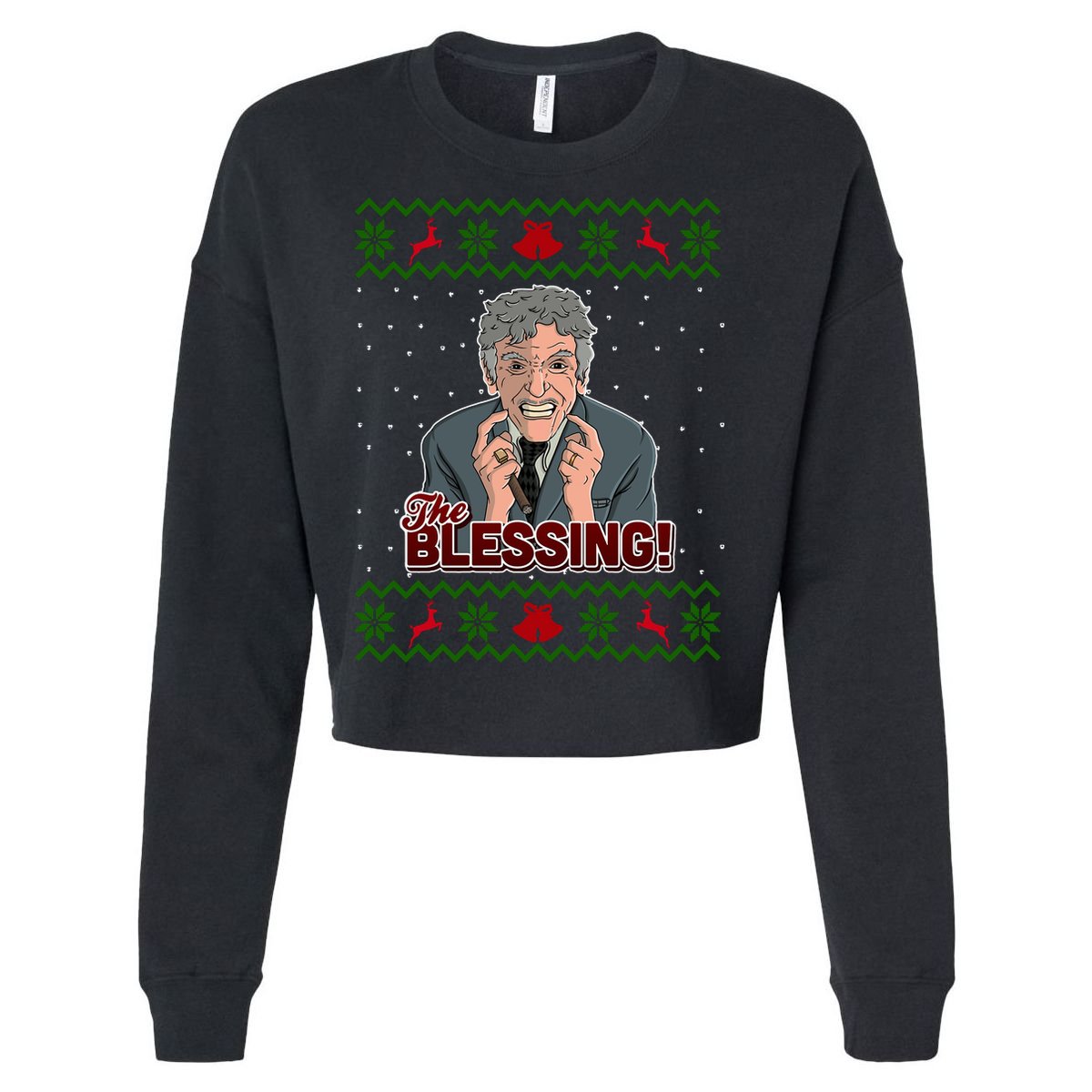 The Blessing Ugly Christmas Sweater Family Christmas Cropped Pullover Crew