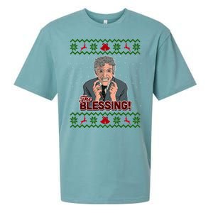 The Blessing Ugly Christmas Sweater Family Christmas Sueded Cloud Jersey T-Shirt