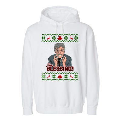 The Blessing Ugly Christmas Sweater Family Christmas Garment-Dyed Fleece Hoodie