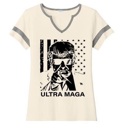 Trump Buff Ultra MAGA Ladies Halftime Notch Neck Tee