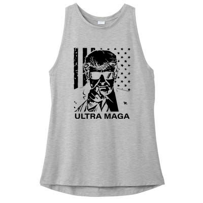 Trump Buff Ultra MAGA Ladies PosiCharge Tri-Blend Wicking Tank