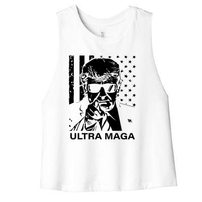 Trump Buff Ultra MAGA Women's Racerback Cropped Tank