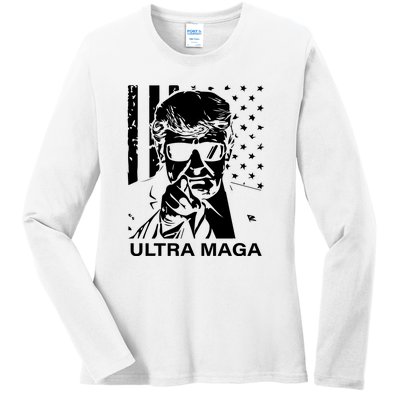 Trump Buff Ultra MAGA Ladies Long Sleeve Shirt