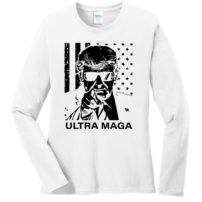 Trump Buff Ultra MAGA Ladies Long Sleeve Shirt