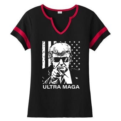 Trump Buff Ultra MAGA Ladies Halftime Notch Neck Tee