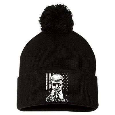 Trump Buff Ultra MAGA Pom Pom 12in Knit Beanie