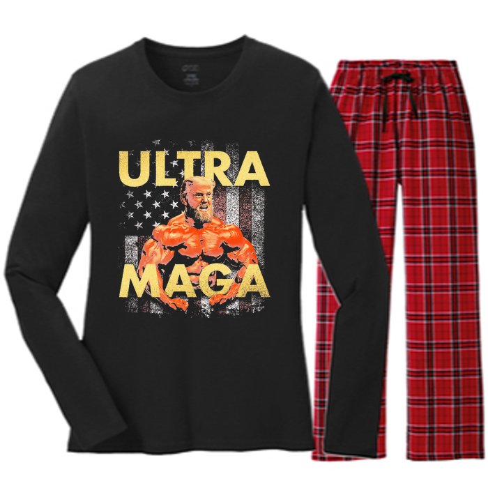 Trump Buff Ultra Maga Women's Long Sleeve Flannel Pajama Set 