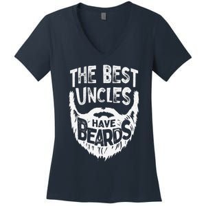 The Best Uncles Have Beards Bearded Fathers Day Gift Women's V-Neck T-Shirt