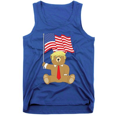 Trump Bear Usa Flag Patriot Funny Red Pill Election Gift Tank Top