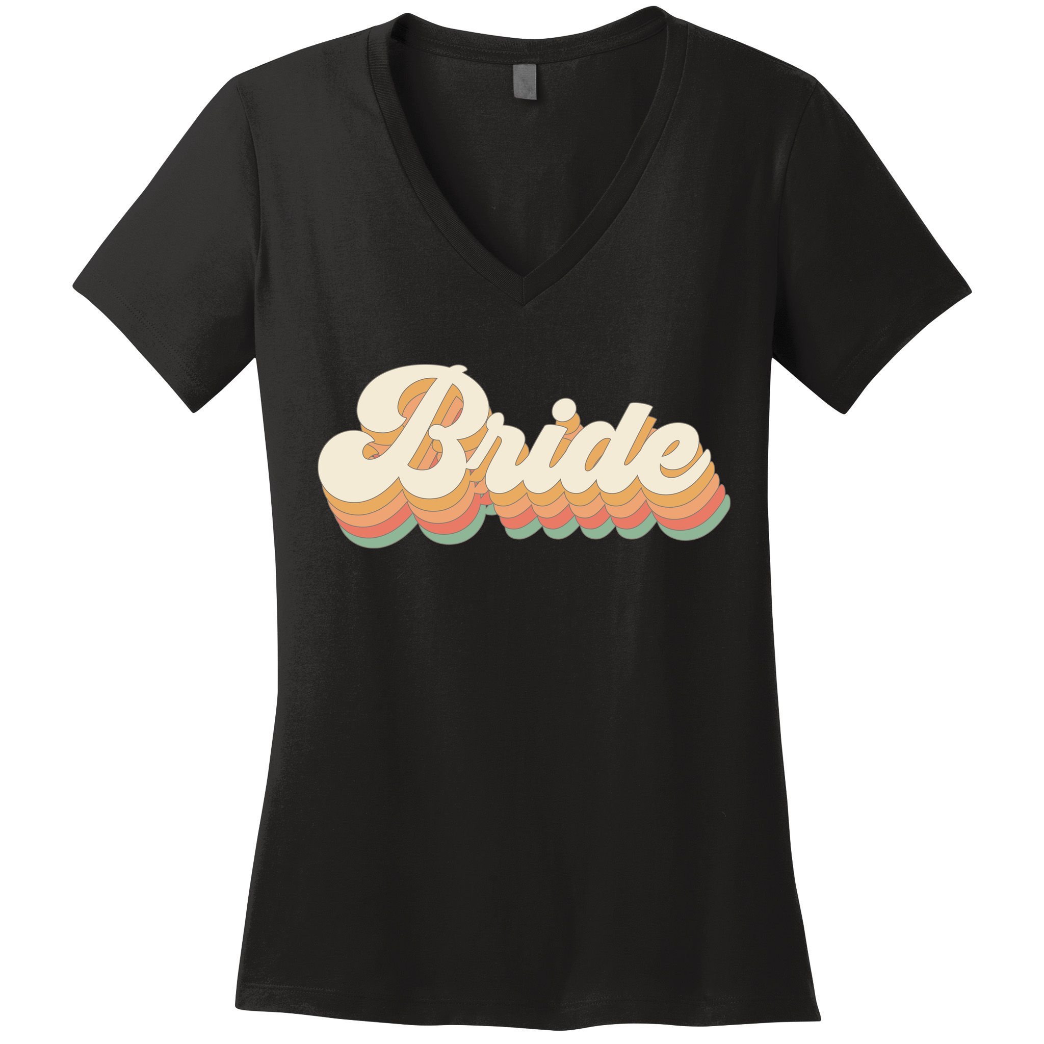 Team Bride Vintage Bachelorette Party Women's V-Neck T-Shirt