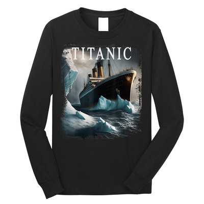 Titanic Boat Vintage Cruise Ship Sailing in 1912 hit Iceberg Long Sleeve Shirt
