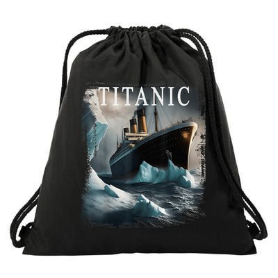 Titanic Boat Vintage Cruise Ship Sailing in 1912 hit Iceberg Drawstring Bag