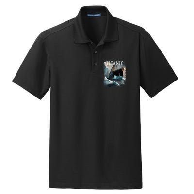 Titanic Boat Vintage Cruise Ship Sailing in 1912 hit Iceberg Dry Zone Grid Polo