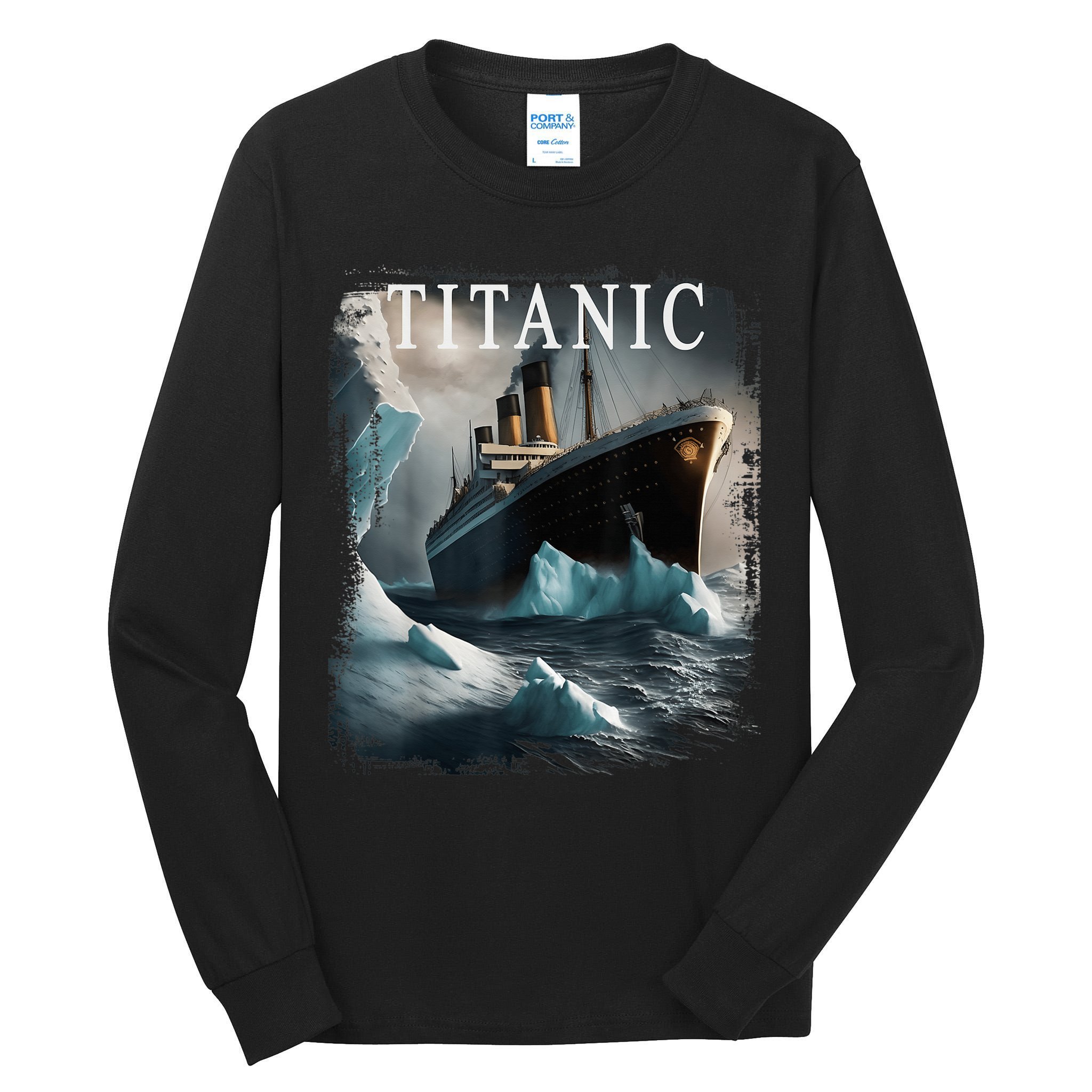 Titanic Boat Vintage Cruise Ship Sailing in 1912 hit Iceberg Tall Long Sleeve T-Shirt