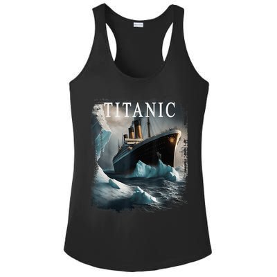 Titanic Boat Vintage Cruise Ship Sailing in 1912 hit Iceberg Ladies PosiCharge Competitor Racerback Tank