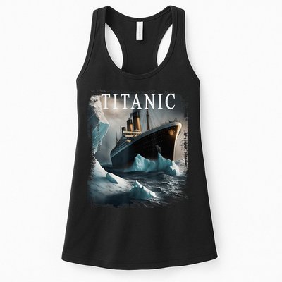 Titanic Boat Vintage Cruise Ship Sailing in 1912 hit Iceberg Womens Tank Top