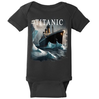 Titanic Boat Vintage Cruise Ship Sailing in 1912 hit Iceberg Baby Bodysuit
