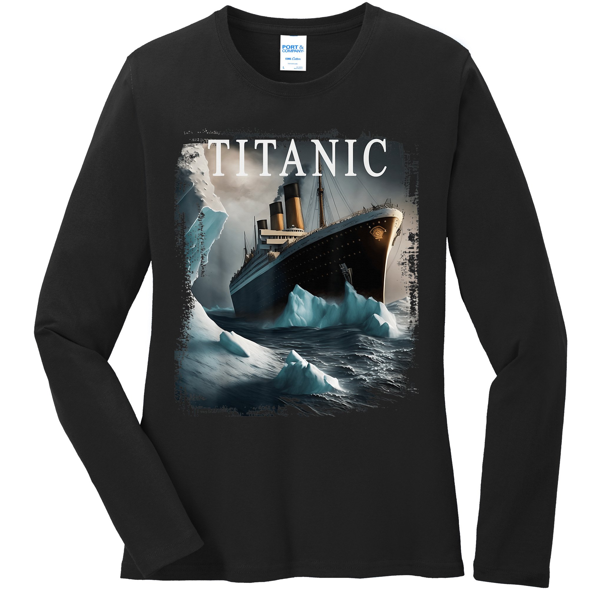 Titanic Boat Vintage Cruise Ship Sailing in 1912 hit Iceberg Ladies Long Sleeve Shirt