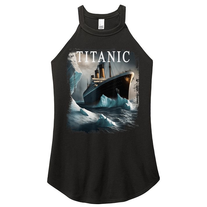 Titanic Boat Vintage Cruise Ship Sailing in 1912 hit Iceberg Women's Perfect Tri Rocker Tank