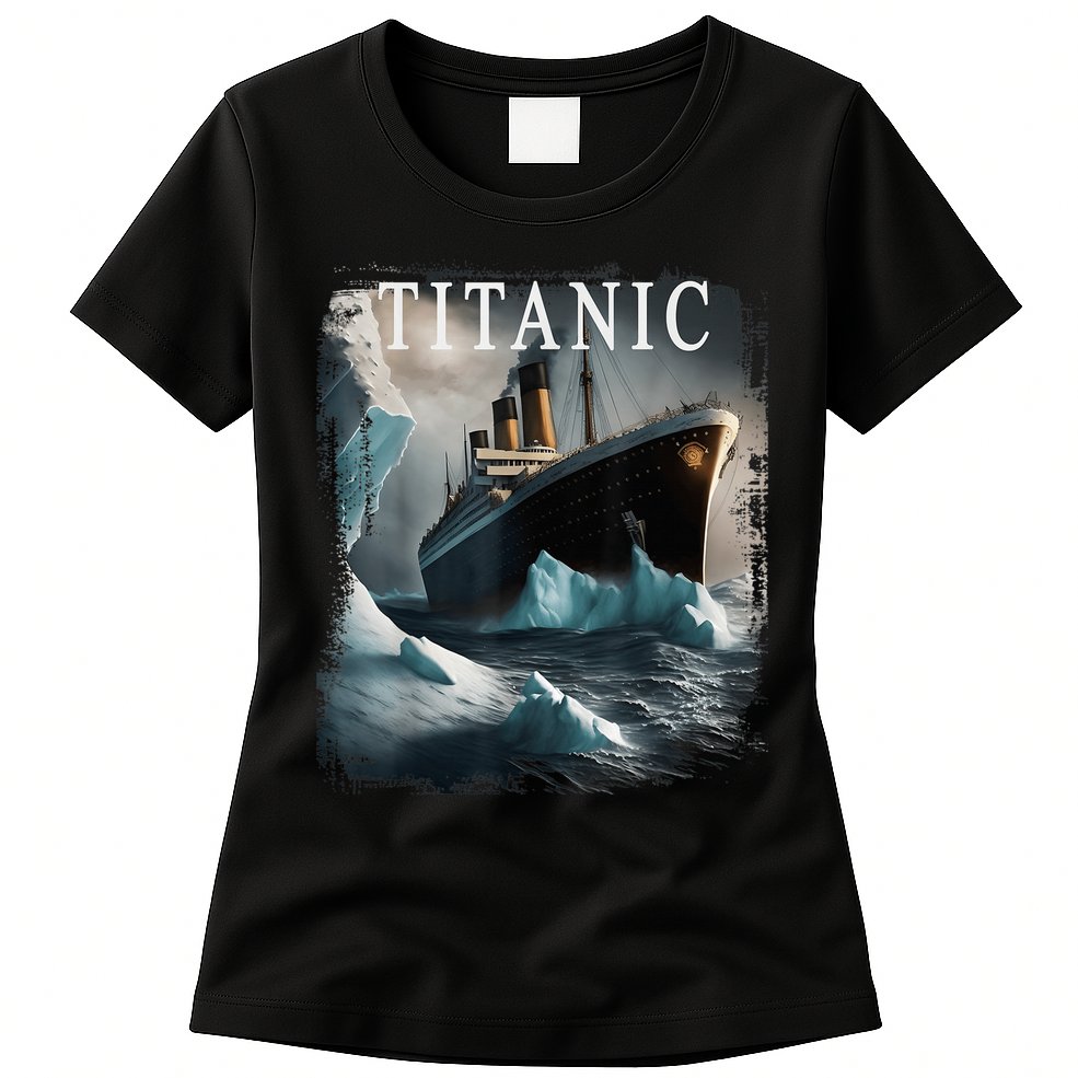 Titanic Boat Vintage Cruise Ship Sailing in 1912 hit Iceberg Womens T-Shirt