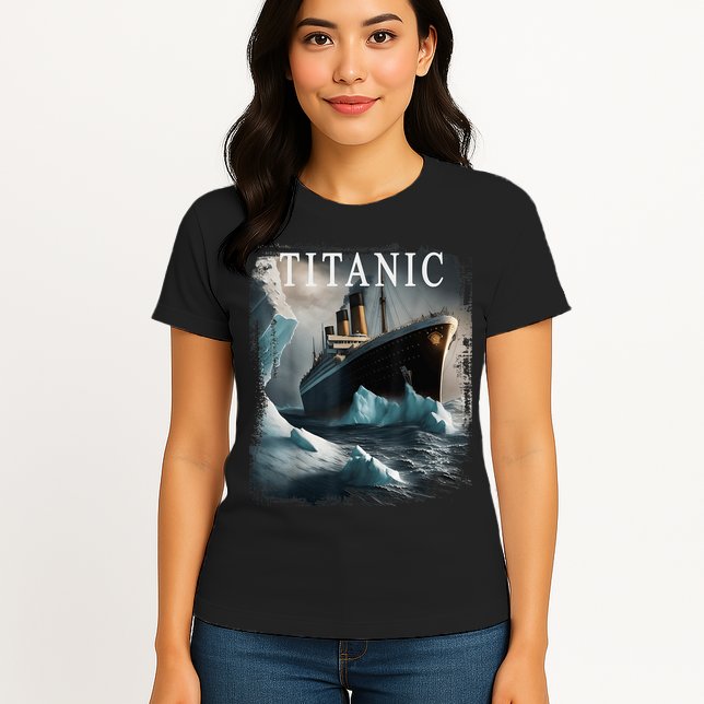 Titanic Boat Vintage Cruise Ship Sailing in 1912 hit Iceberg Womens T-Shirt