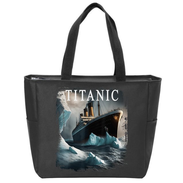 Titanic Boat Vintage Cruise Ship Sailing in 1912 hit Iceberg Zip Tote Bag