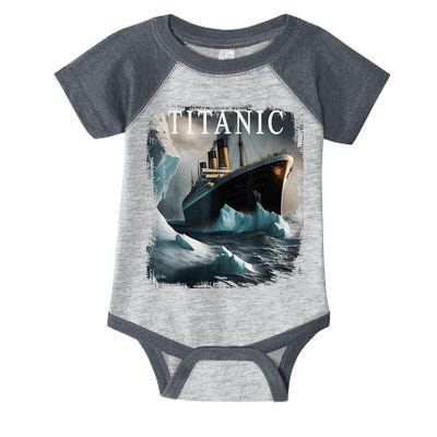 Titanic Boat Vintage Cruise Ship Sailing in 1912 hit Iceberg Infant Baby Jersey Bodysuit