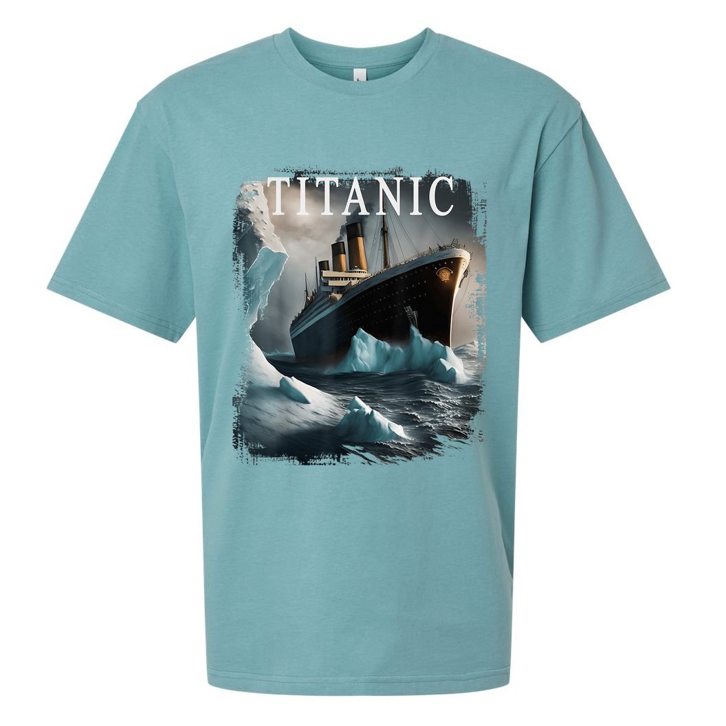 Titanic Boat Vintage Cruise Ship Sailing in 1912 hit Iceberg Sueded Cloud Jersey T-Shirt